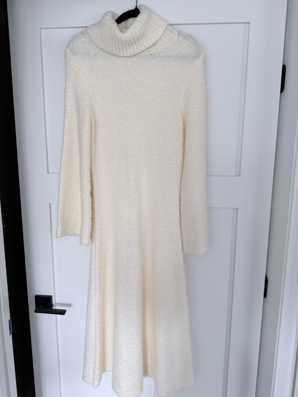 Pinkblush Cream Turtleneck Long-Sleeve Midi Dress